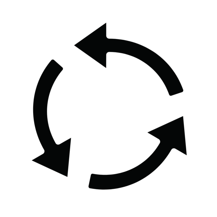 Three arrows going in a circle to represent recurring payments
