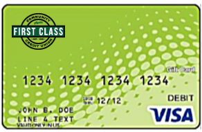 A Visa gift card from First Class Credit Community Union